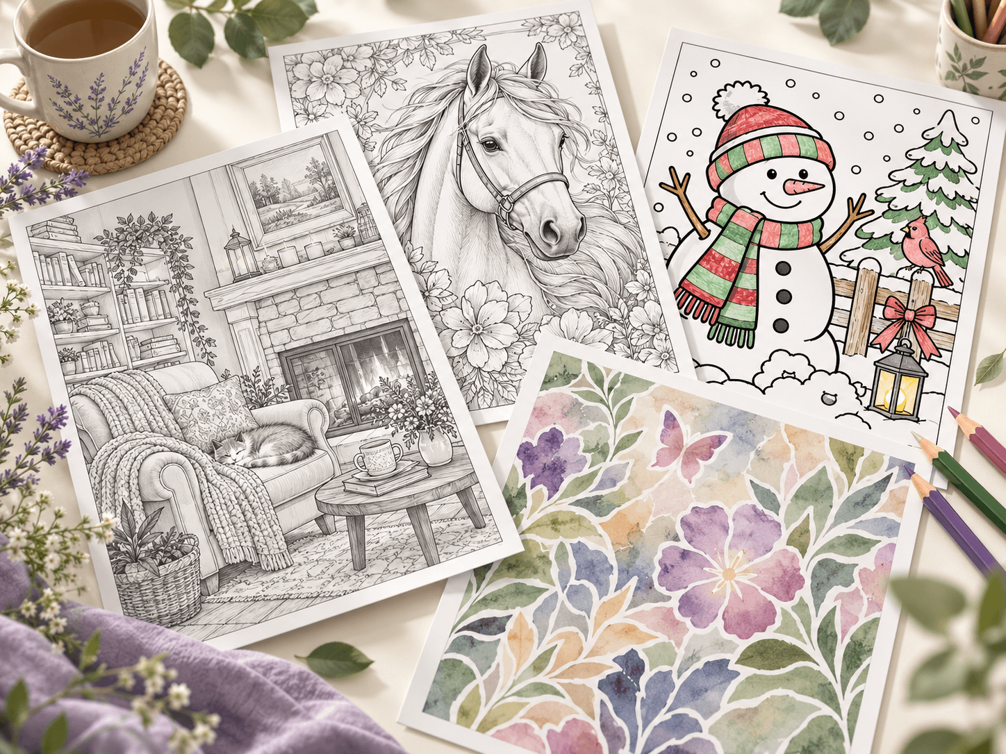 Diane Vandu coloring pages and creative coloring supplies