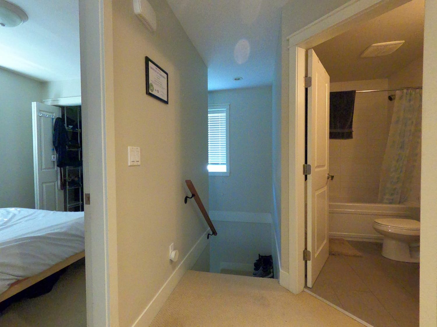 Coach house stairs and hallway, South Surrey