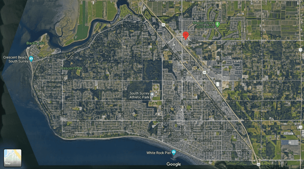 Aerial map of South Surrey