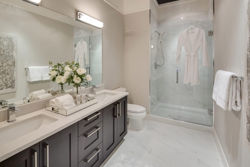 Staged bathroom with a spa-like look