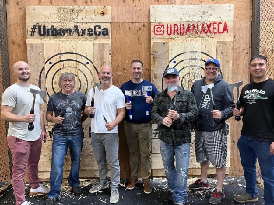 Client axe-throwing event