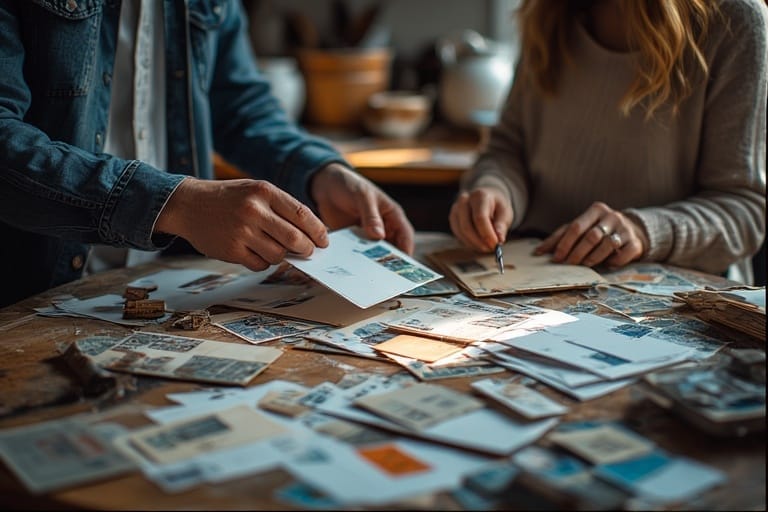 A beginner learning how to mail American Bill Money (ABM) postcards at home as part of an offline income system.