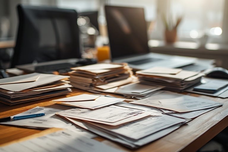 An American Bill Money postcard package on a desk representing the long-term success of ABM’s offline marketing system.