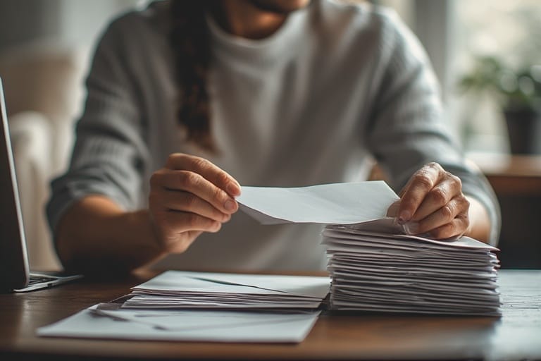 A person consistently mailing ABM postcards each week, symbolizing steady growth through American Bill Money’s direct mail system.