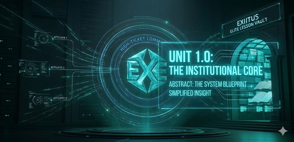 Exitus Elite Educational Lesson Vault diagram illustrating the foundational core pillars: Automation, Training, and System Structure.