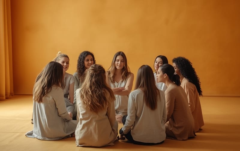 support group circle warm room