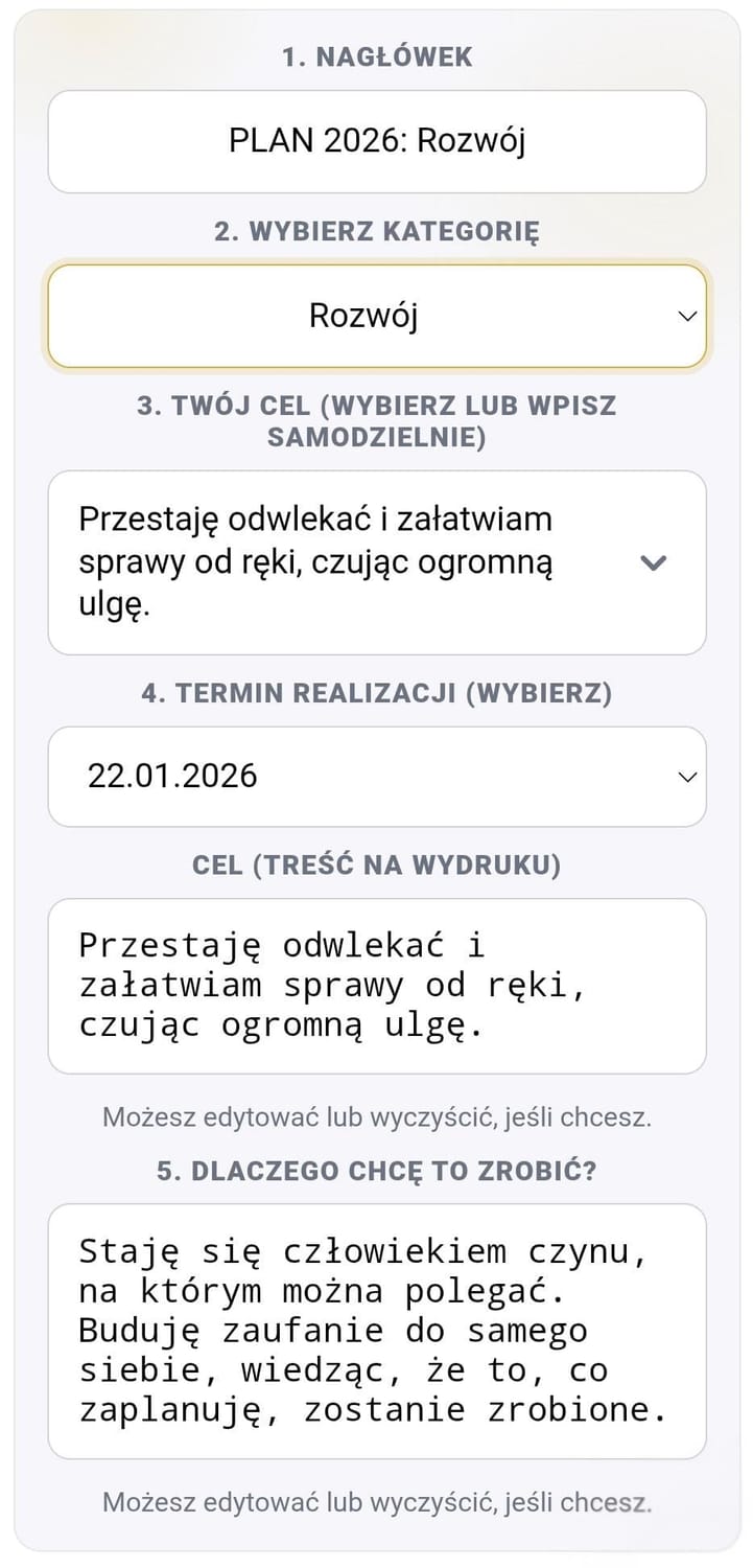Krok 1 - wybór celu