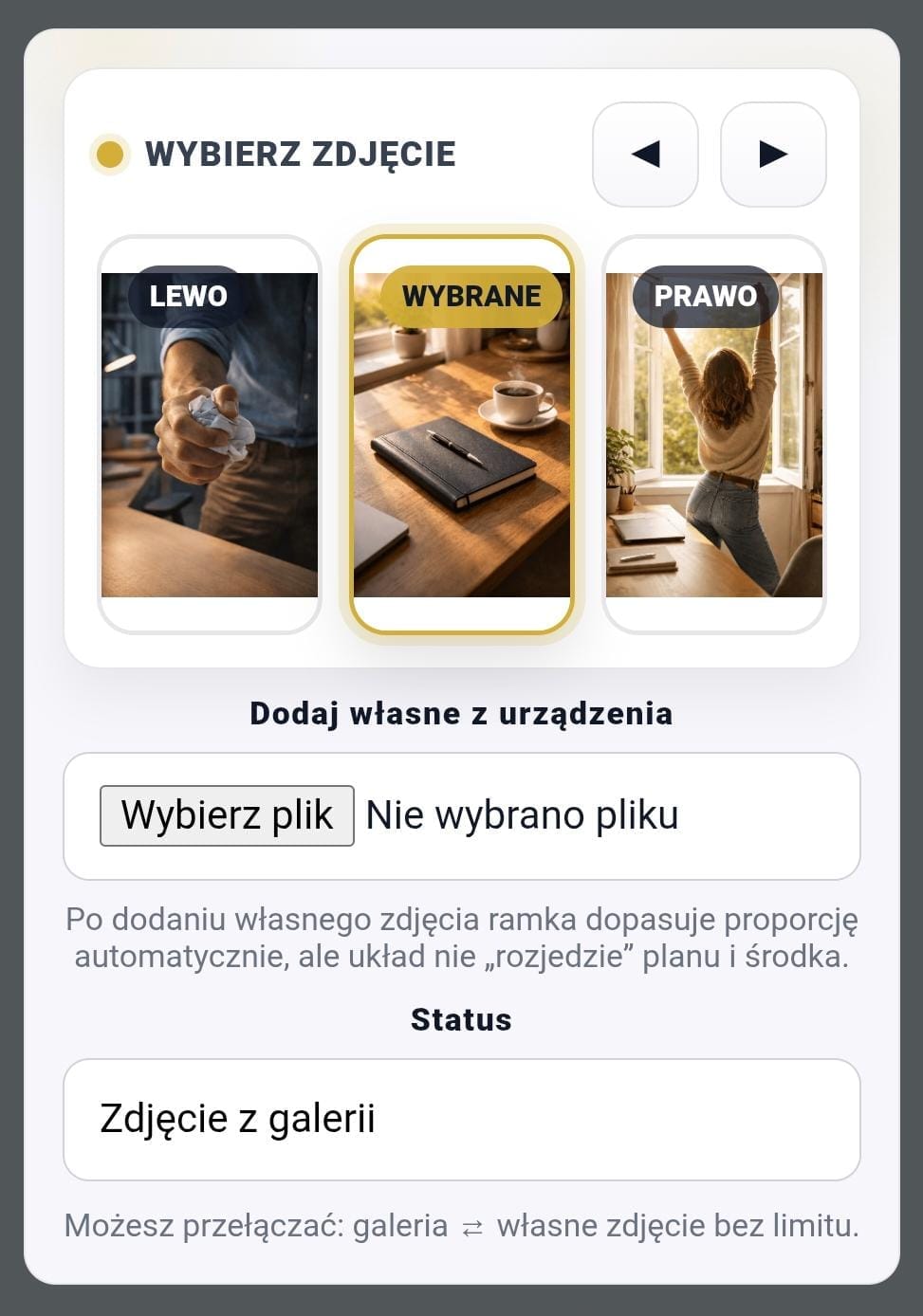 Krok 3 - wybór zdjęcia