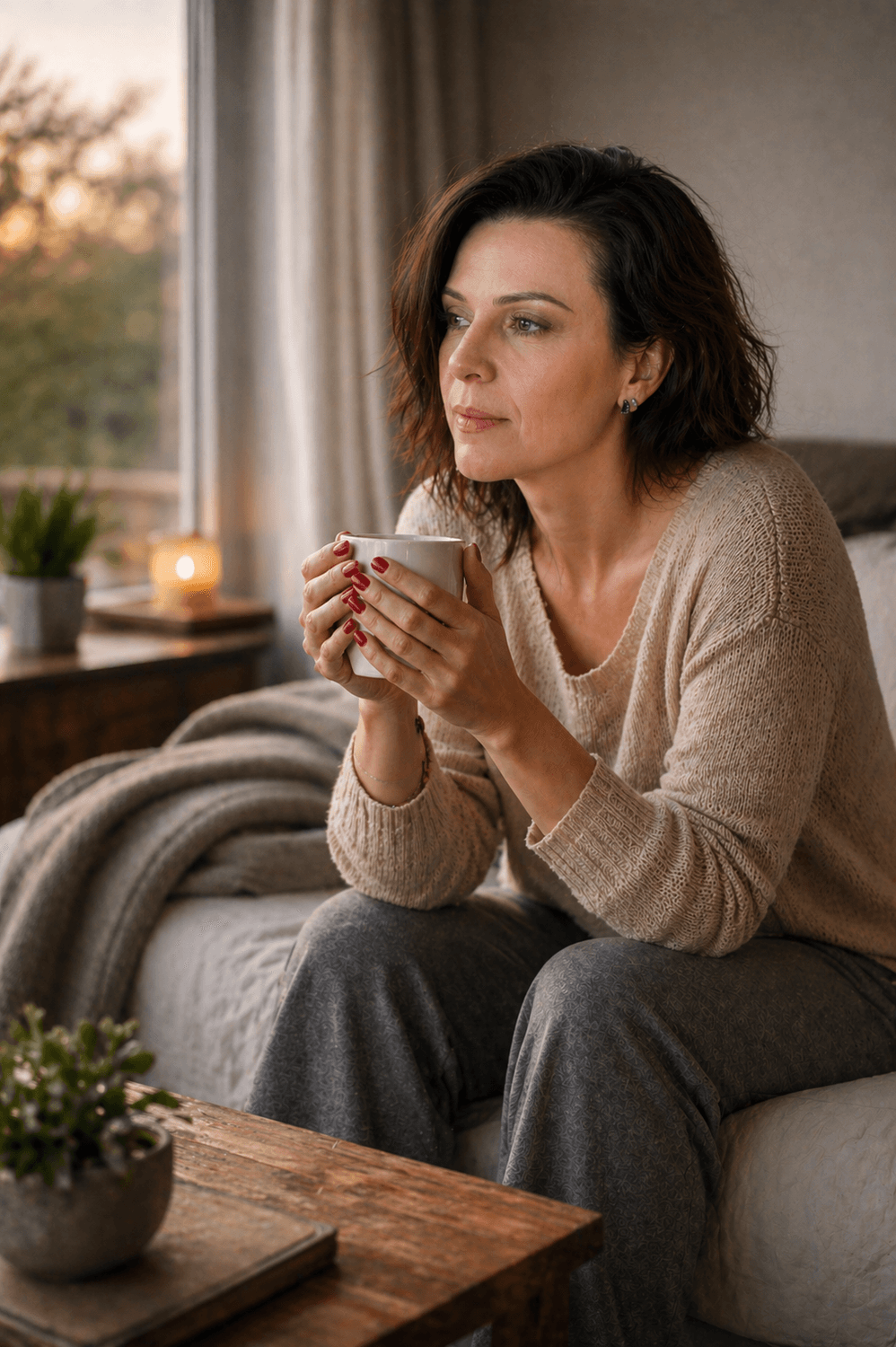 Femme prenant un moment pour elle pour retrouver calme et sérénité