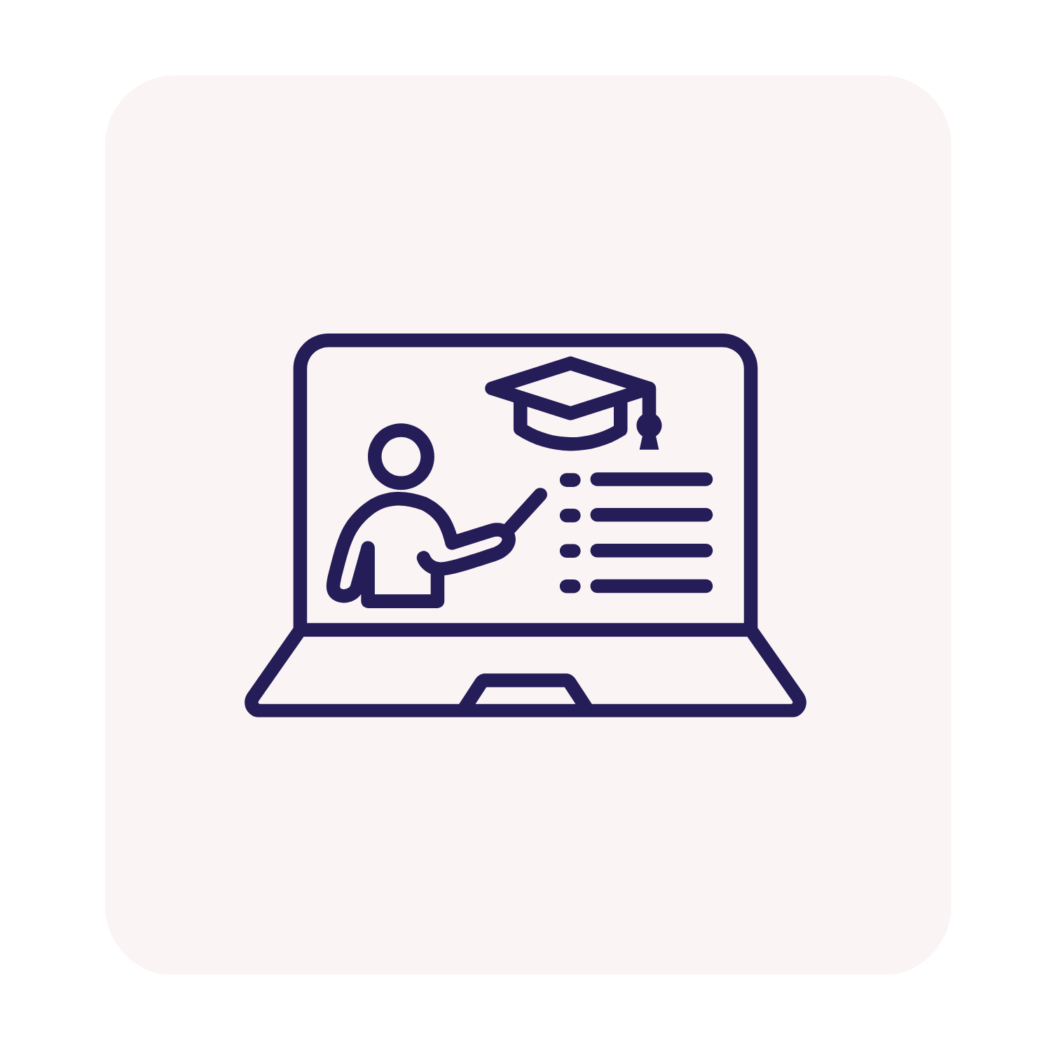 ícono educación virtual