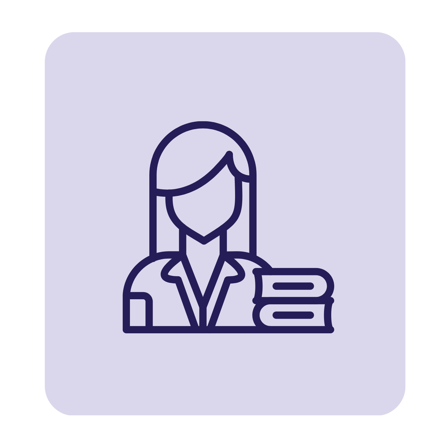 ícono mujer con libro