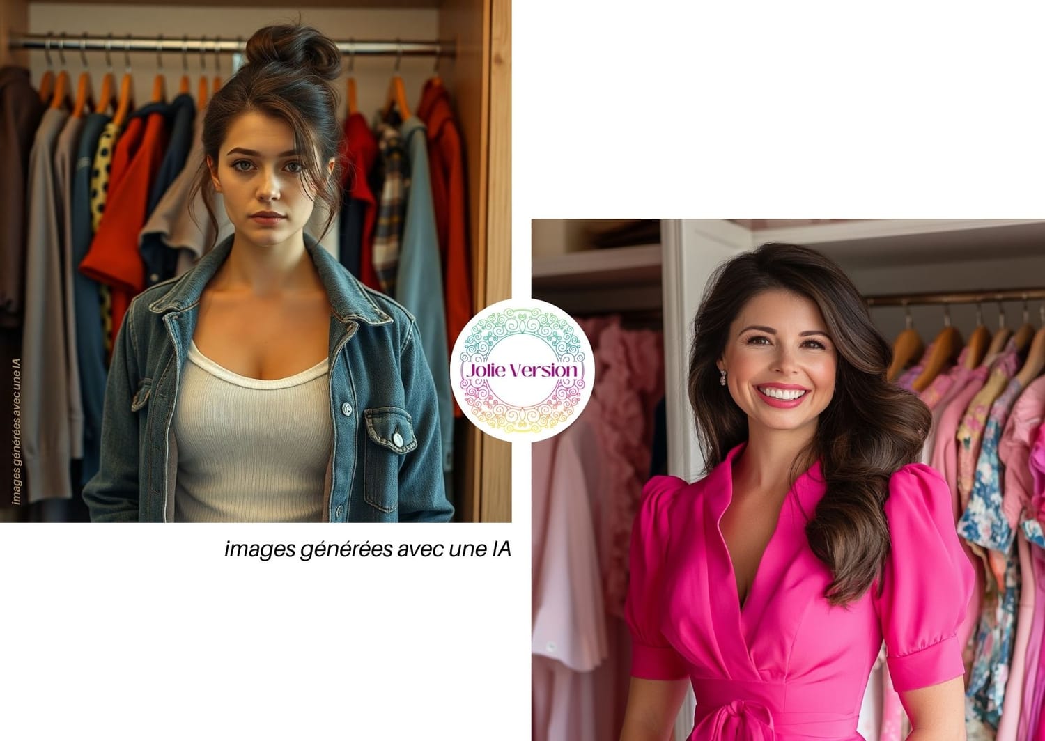 femme timide et femme rayonnante