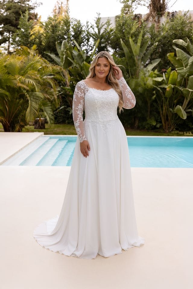 robe de mariée manches longues dentelle grande taille nantes