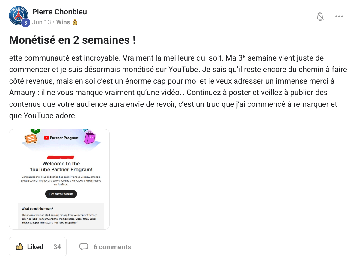 Preuve — Pierre · Monétisé en 2 semaines