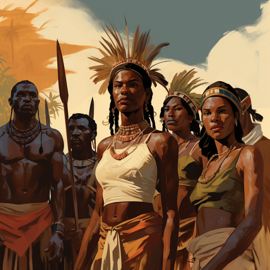 un groupe d'amérindiens