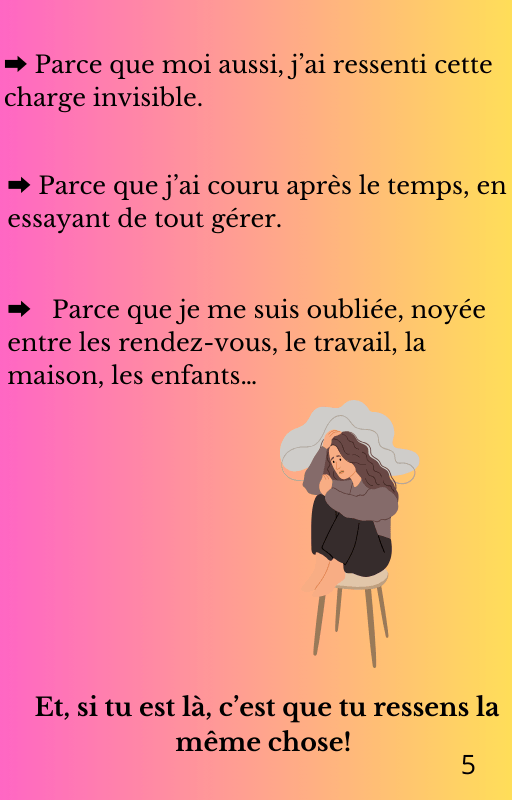 Témoignage d'une femme sur la charge mentale et l'oubli de soi