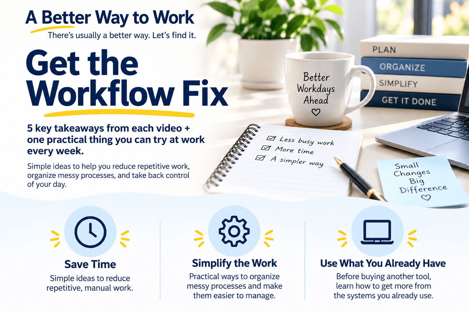 A Better Way to Work   reduce repetitive work, simplify messy processes, and take back control of your day.