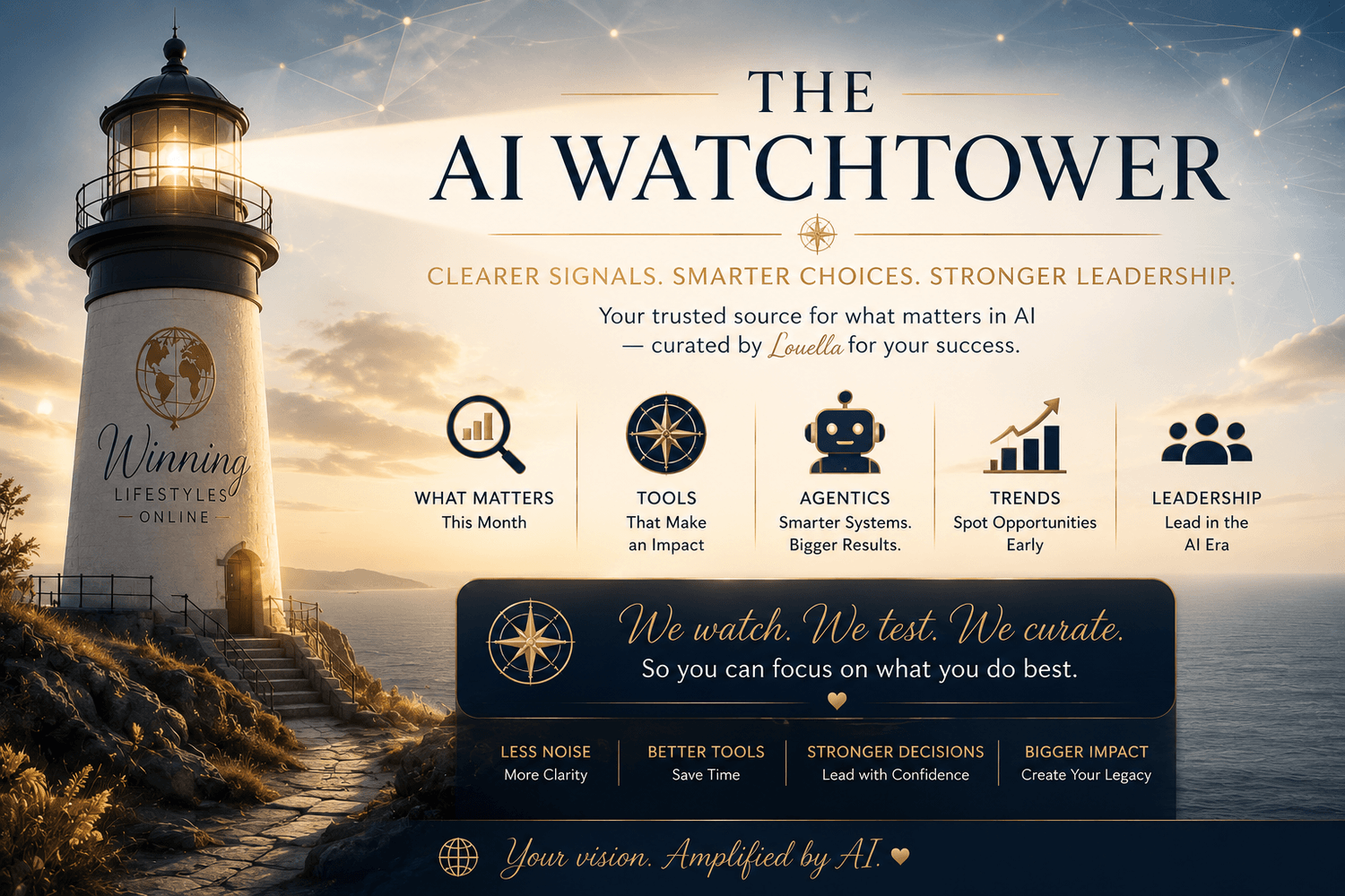 The AI Watchtower — a free monthly AI briefing curated by Louella of Winning Lifestyles Online