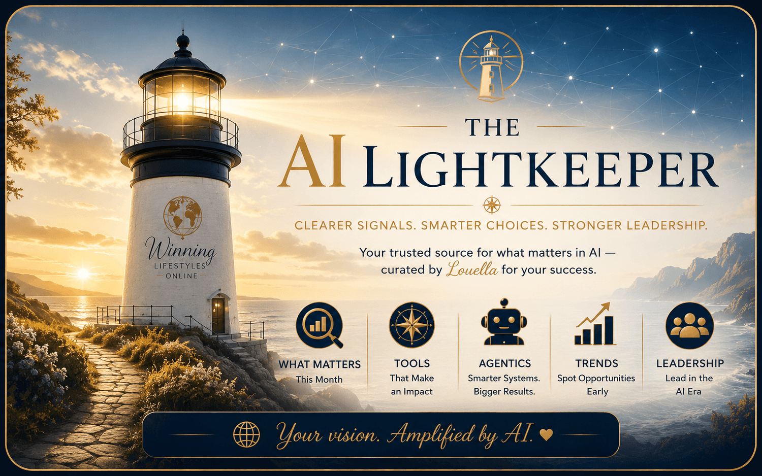 The AI Lightkeeper — a free monthly AI briefing curated by Louella of Winning Lifestyles Online