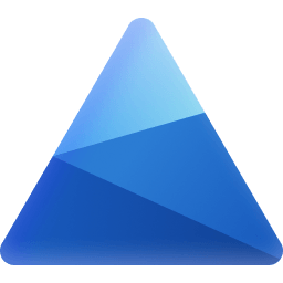 Microsoft clarity logo. Blue geometric triangle.