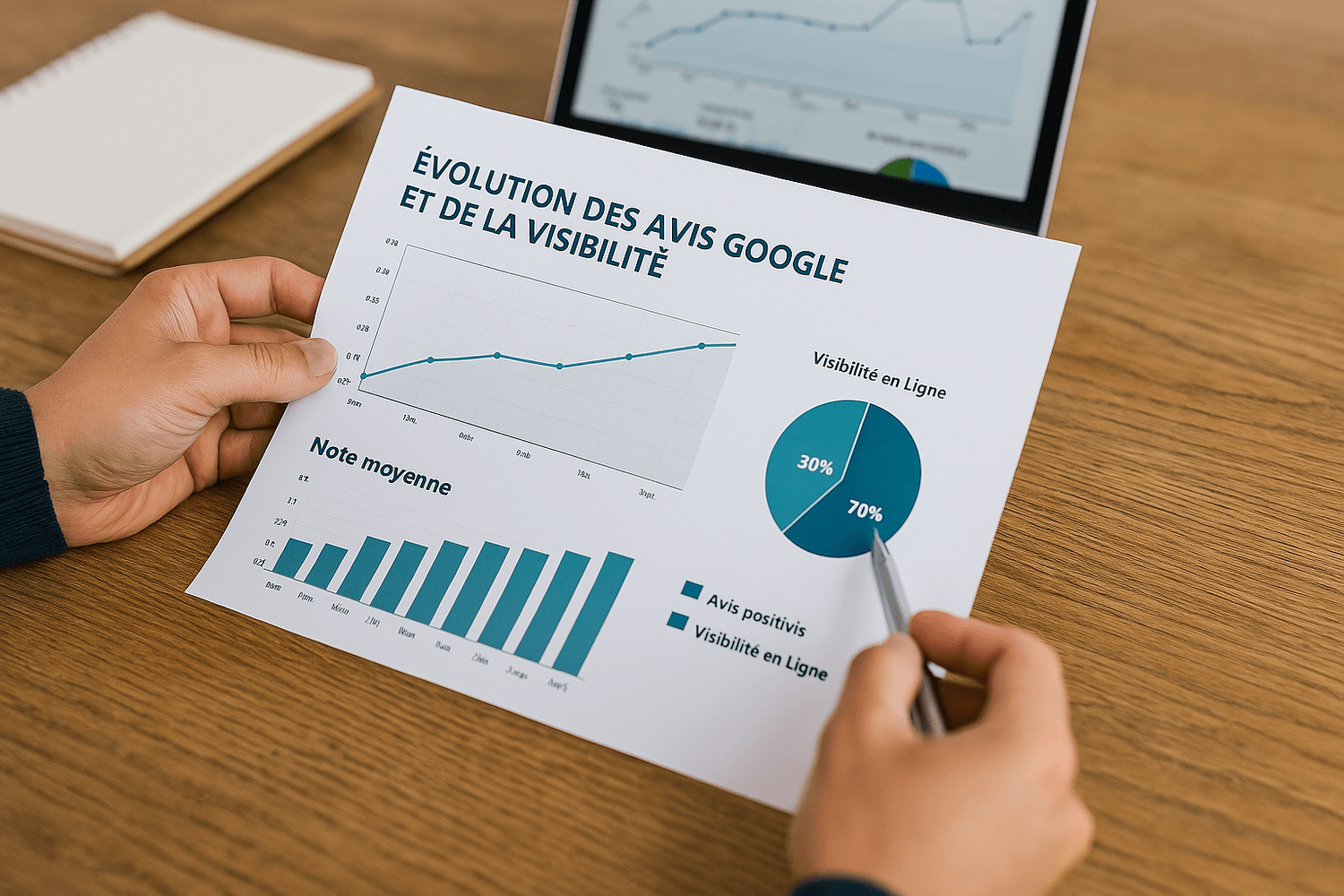 Suivi des résultats : rapport d'évolution des avis Google et de la visibilité