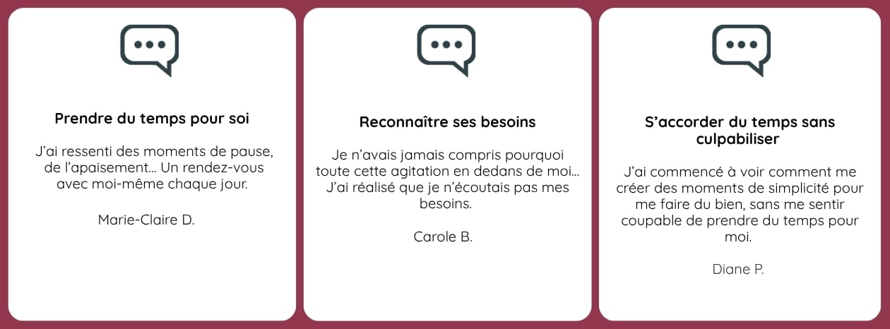 Témoignages de participants au défi de pleine conscience