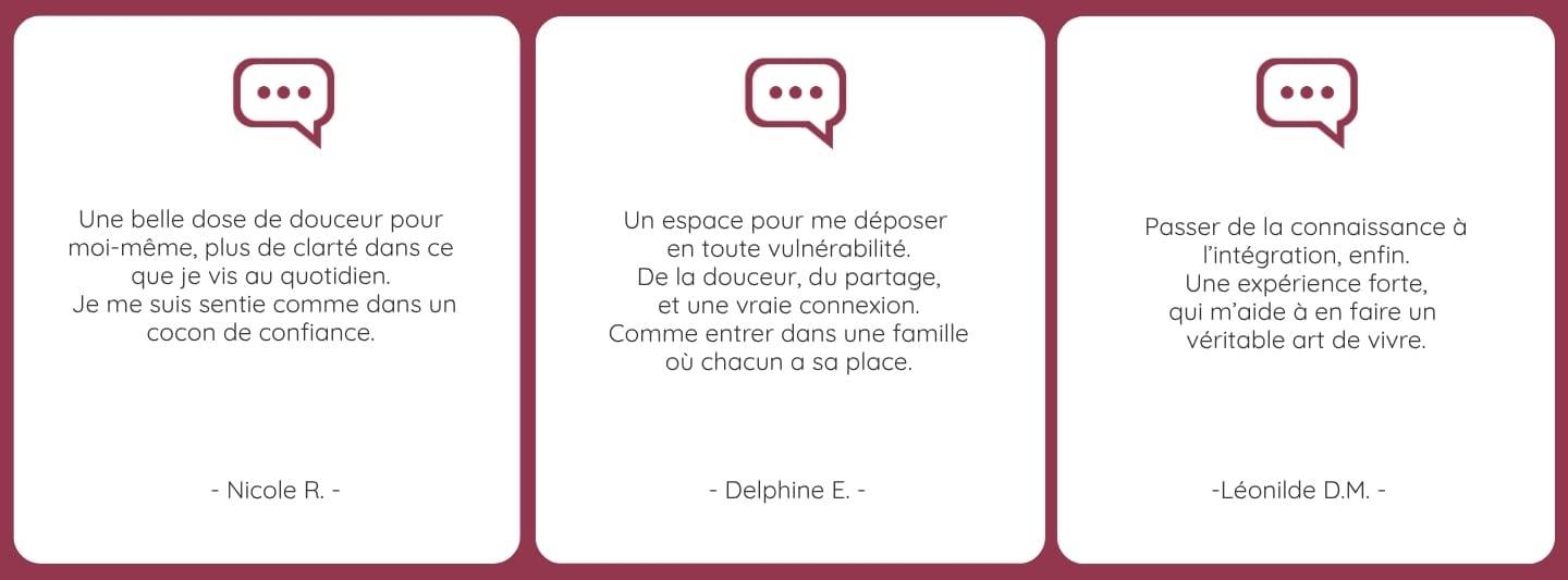Témoignages de participantes aux précédents parcours ORIGINE