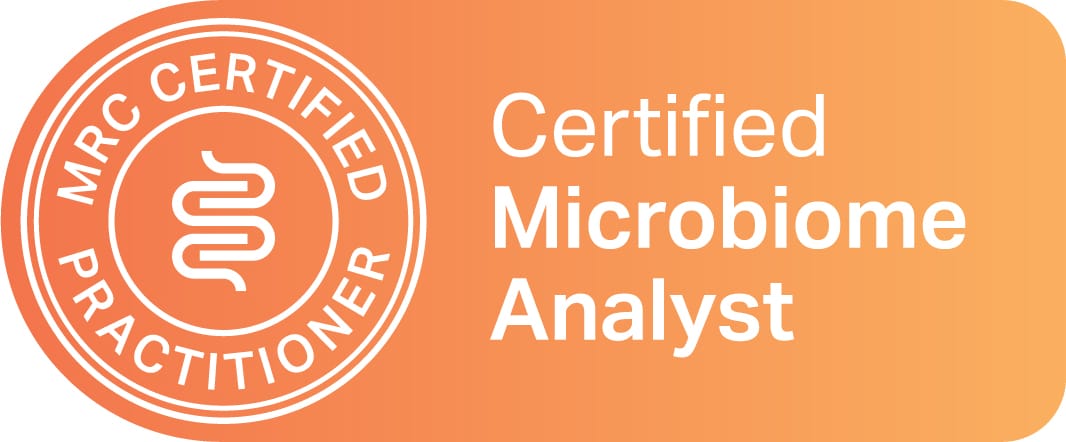 Certified Microbiome Analyst, Microbiome Restoration Center Certified Practitioner Logo