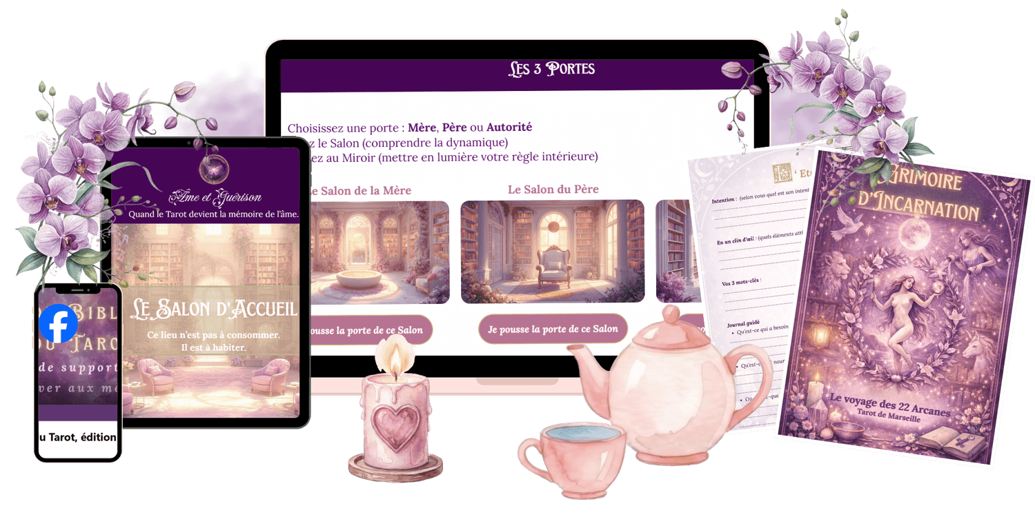 tarot, bougie, huilles essentielles