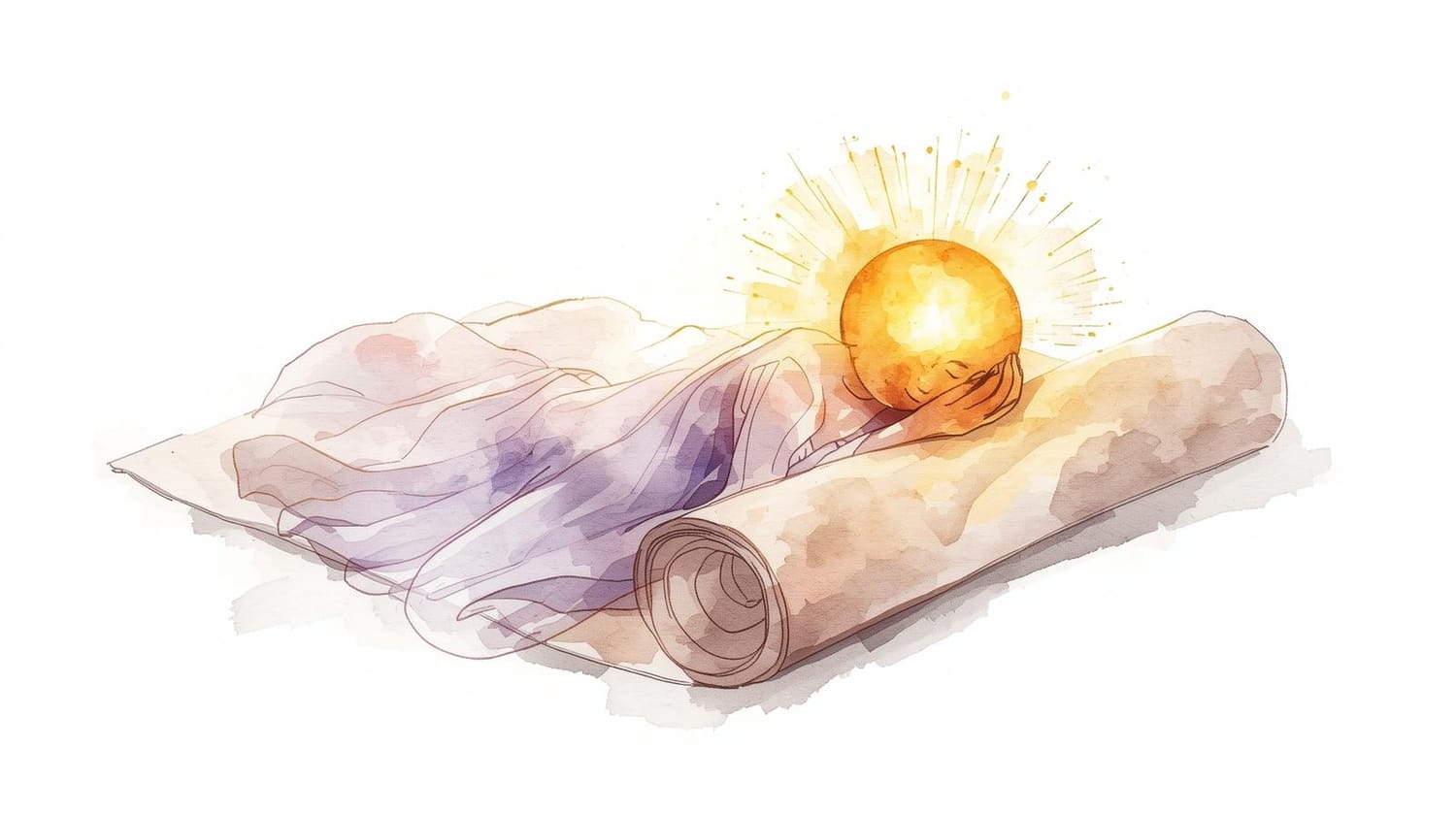 âme sur parchemin, soleil, lumière, âme quittant son corps