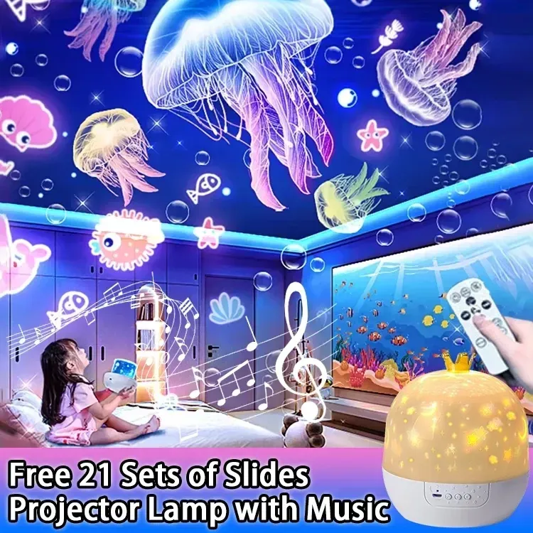 starry sky projector lamp music box