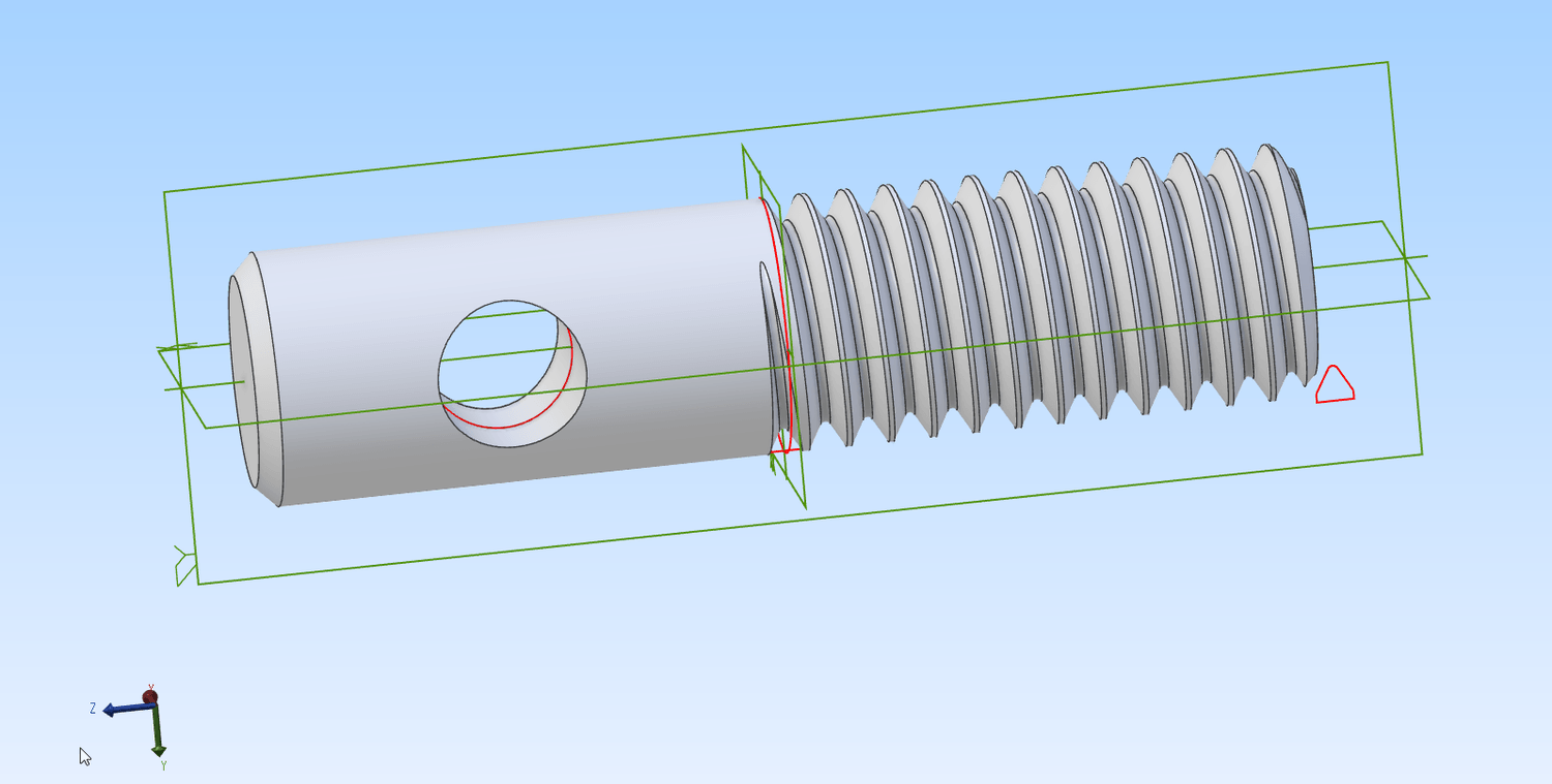 Alibre Atom 3D external thread example