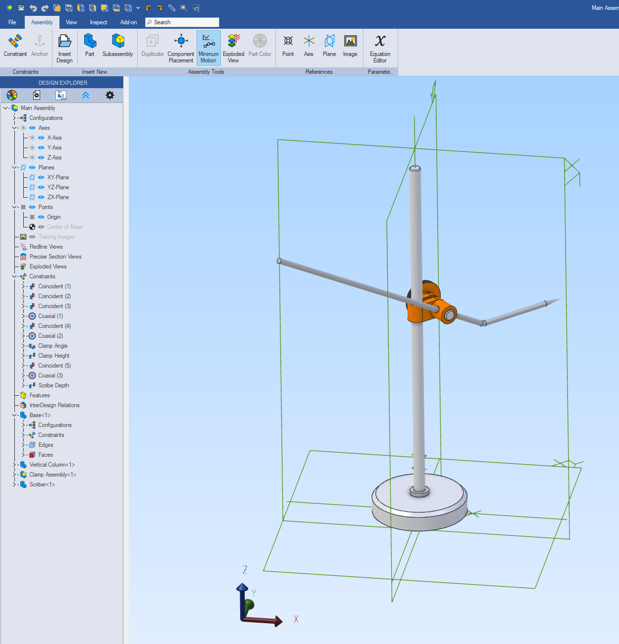 Alibre Atom 3D assembly model example