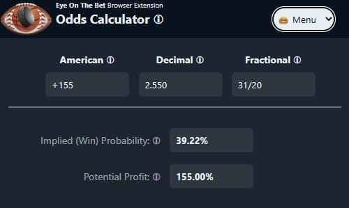 Sports betting arbitrage calculator