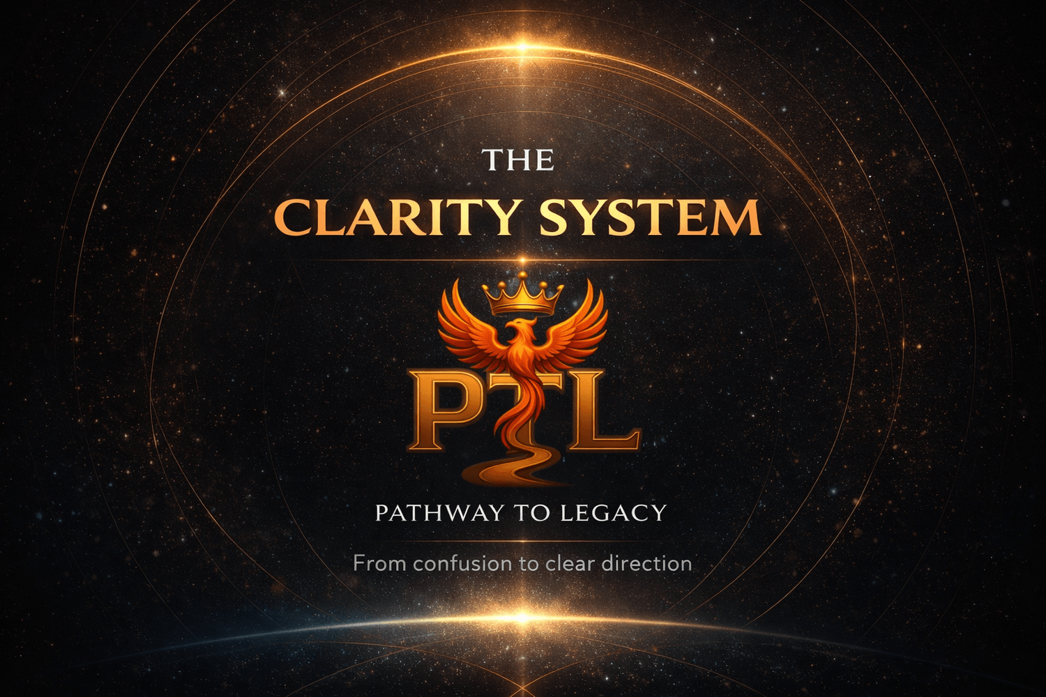 Pathway to Legacy concept illustration showing an individual walking a glowing path toward the future while signals form a network above, representing the transformation of life experience into clarity, direction, and legacy. The Pathway to Legacy system produces three strategic outputs: Identity Web, Monetization Map, and Execution Plan.