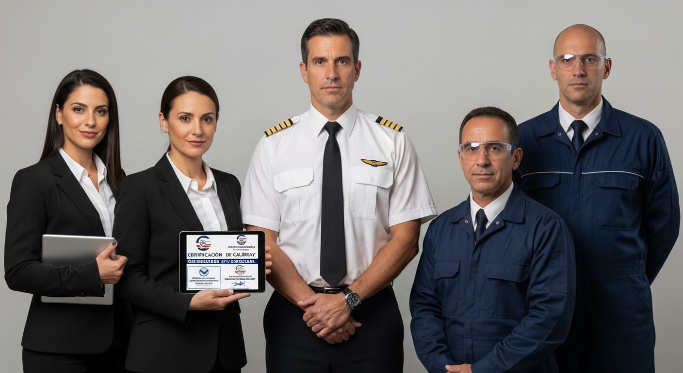 Piloto certificado en la cabina de un avión