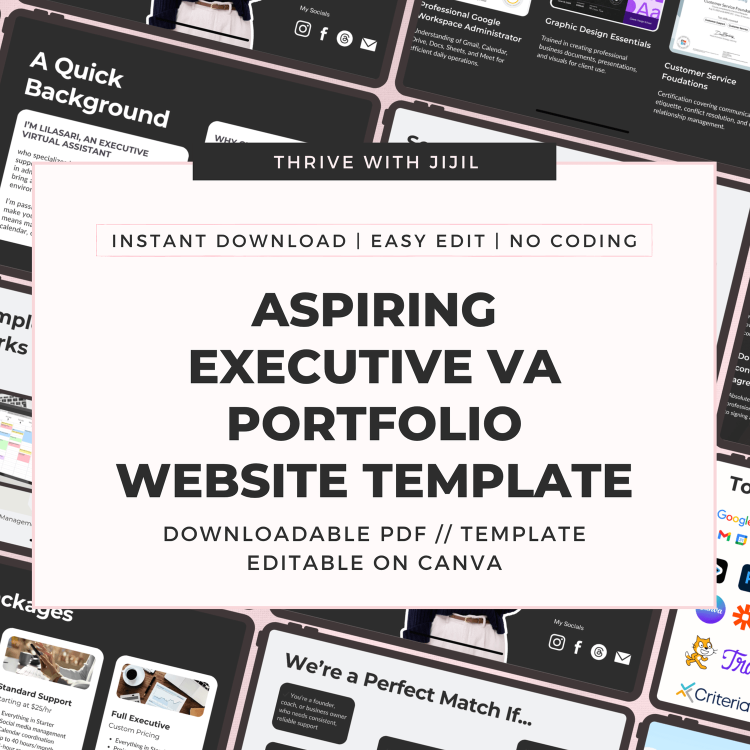 Aspiring Executive VA Portfolio Website Template
