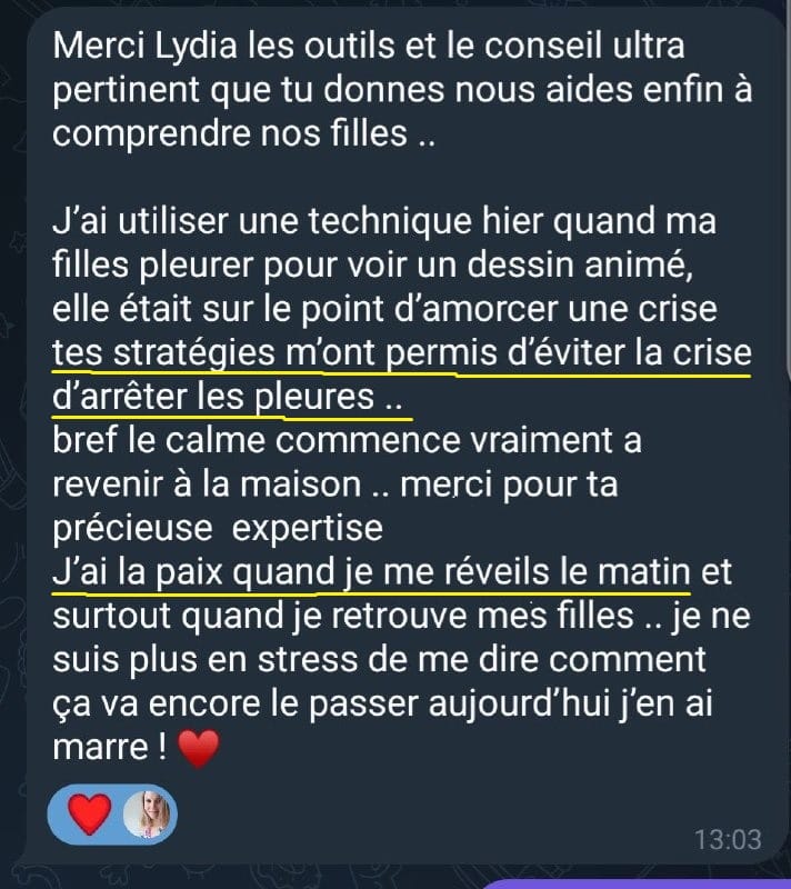 Témoignage parent 1