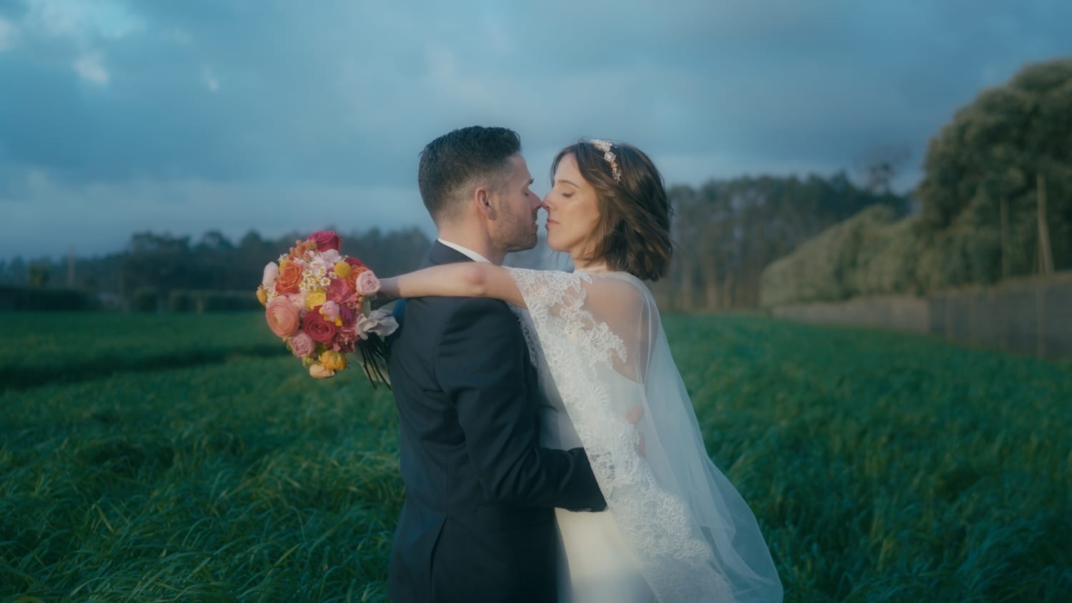 Tatiana e Pedro durante a cerimónia de casamento na Quinta do Avesso, Labruge