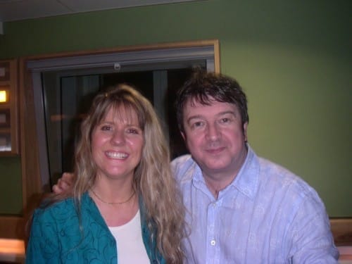 Sharon Bolt with Stuart Maconie on BBC Radio 2 dog behaviour segment