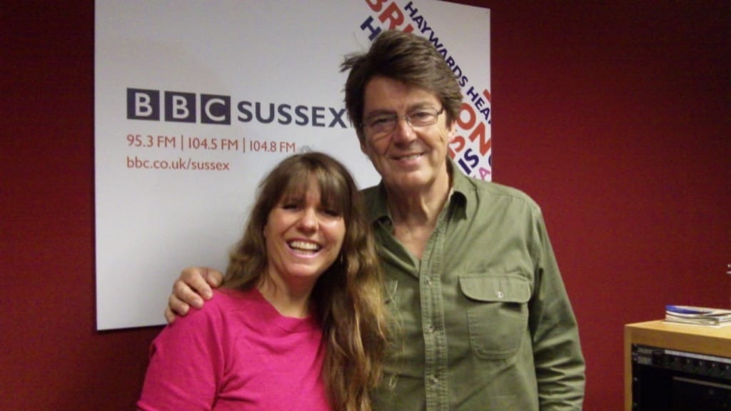 Sharon Bolt with BBC Sussex presenter Mike Read during dog behaviour interview