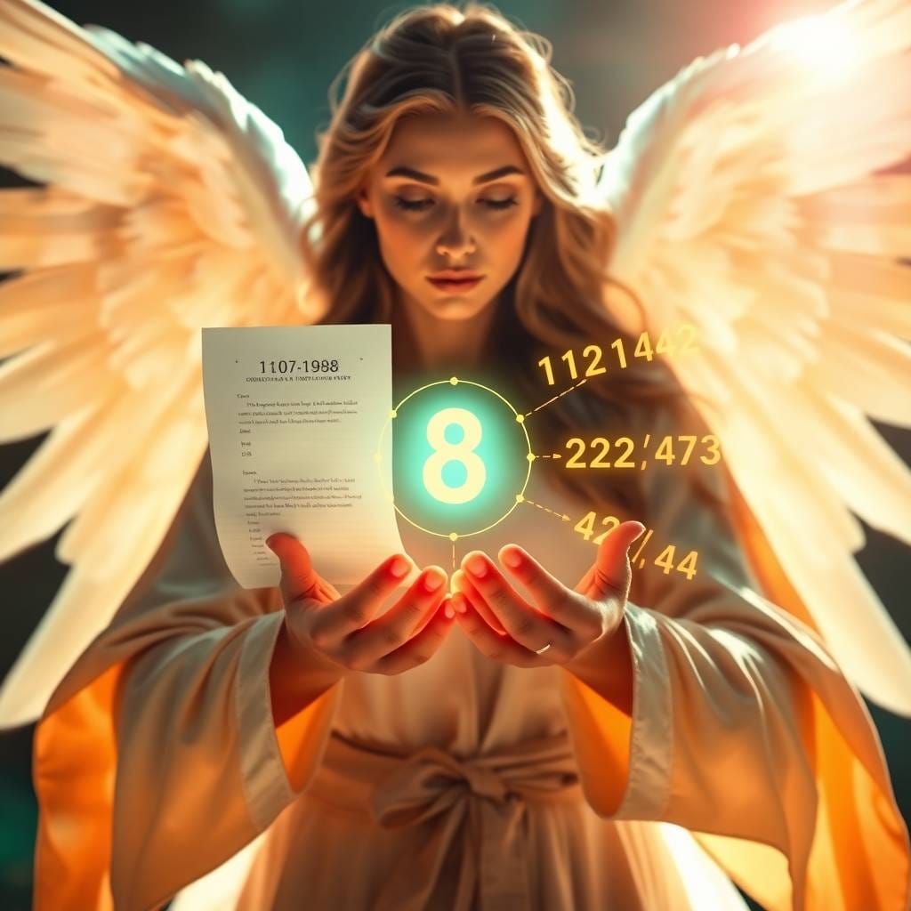 Personalized angel number report — hands holding glowing birthdate
