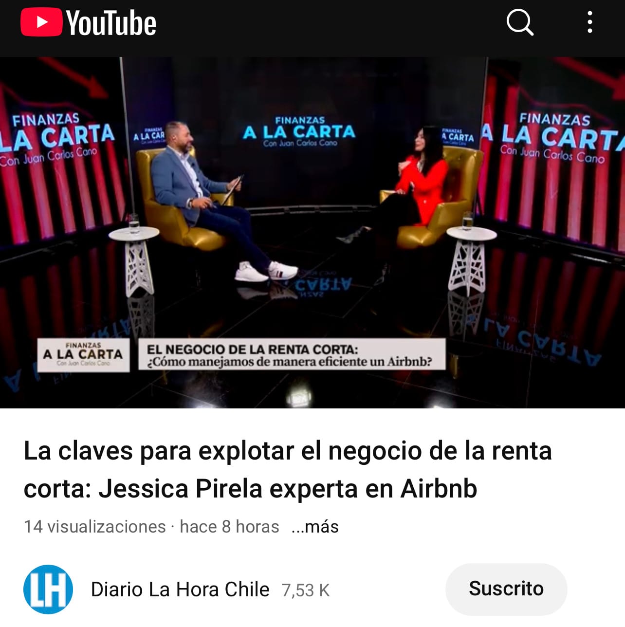 Jessica Pirela entrevistada en Diario La Hora Chile