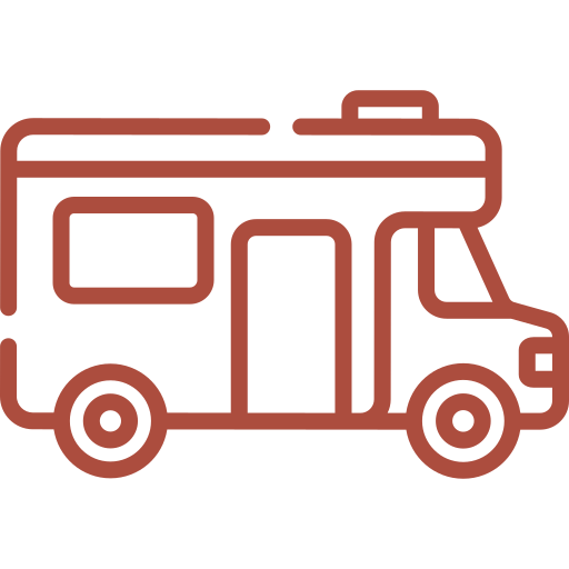 Airport Transfers & Tours: Private shuttle van picking up tourists at the airport terminal for hotel transfers and tours.