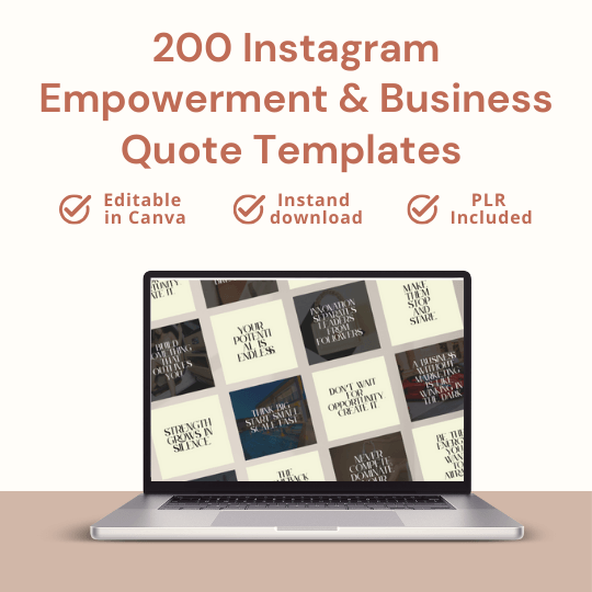 200 Instagram  Empowerment & Business Quote Templates 