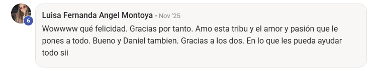 Testimonio sobre el amor y la pasión de la comunidad