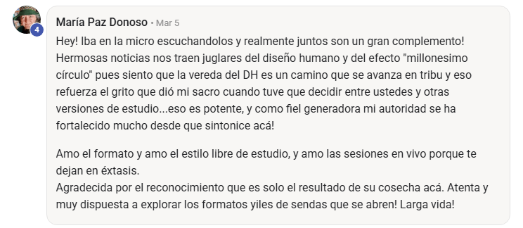 Testimonio sobre las clases en vivo y la tribu