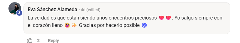 Testimonio de alumna sobre encuentros preciosos