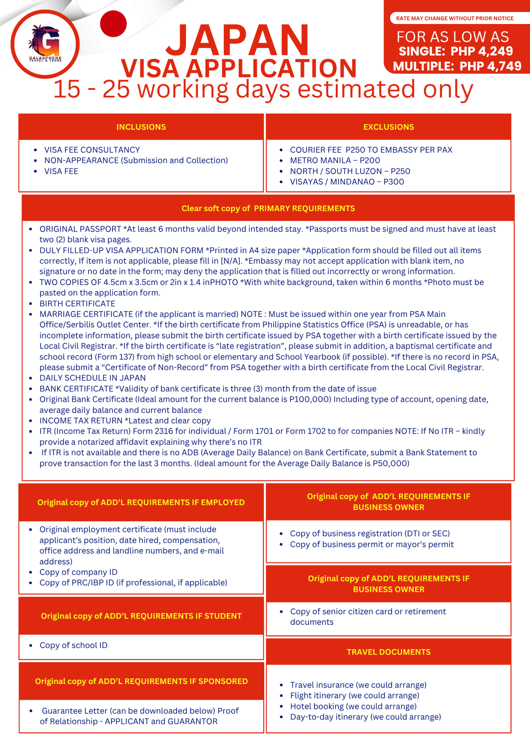 Japan VISA Application