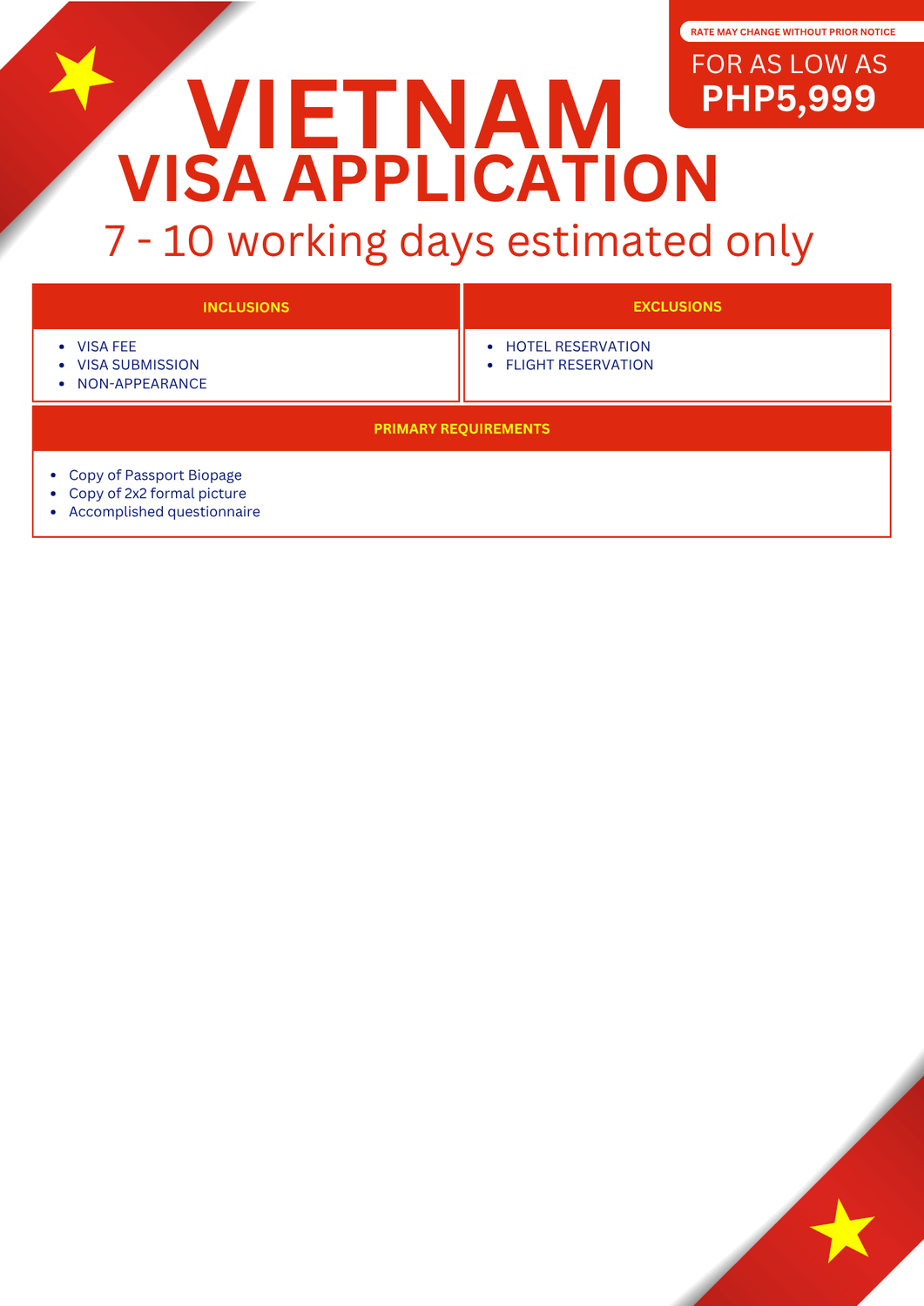 Vietnam VISA Application